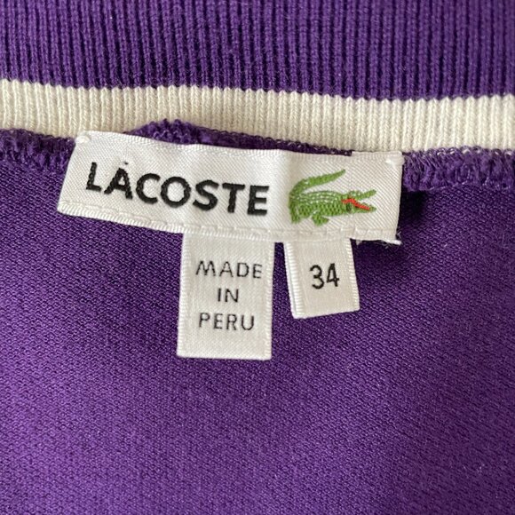 Lacoste Purple 3/4 Sleeve Jersey Dress w/ pockets-Size 34 (Small) - Picture 3 of 11
